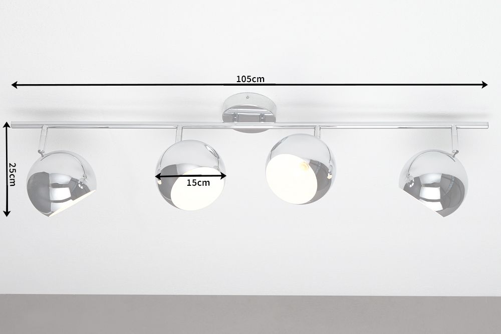 Moderne Deckenleuchte BUBBLE  105cm silber Chrom Pendelleuchte