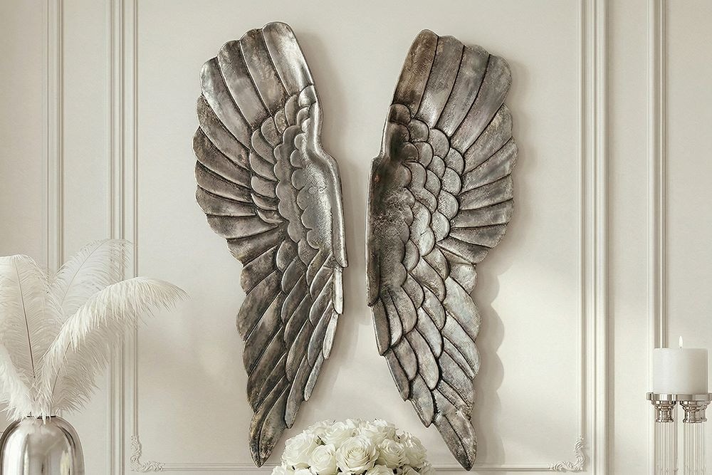 Riesige Wanddekoration FALLEN ANGEL 65cm Engelsflügel im asymmetrischen Design