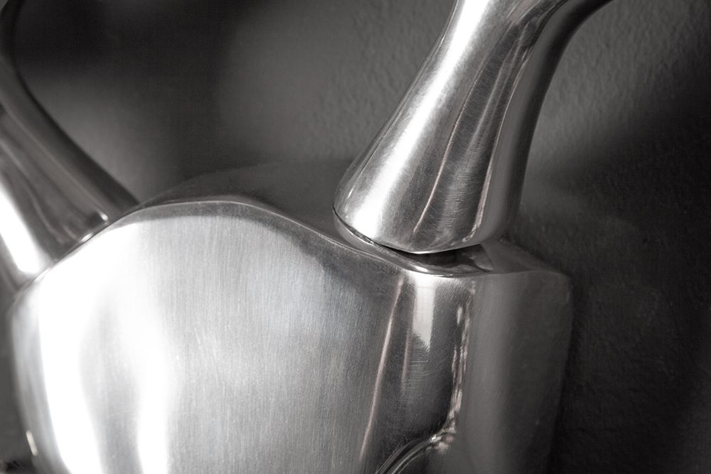 Moderne Wanddekoration VEADO 100cm silber Hirschgeweih