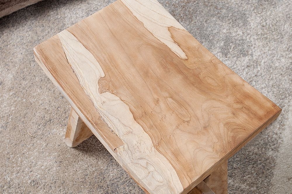 Massiver Hocker ZEN 40cm Teakholz Beistelltisch
