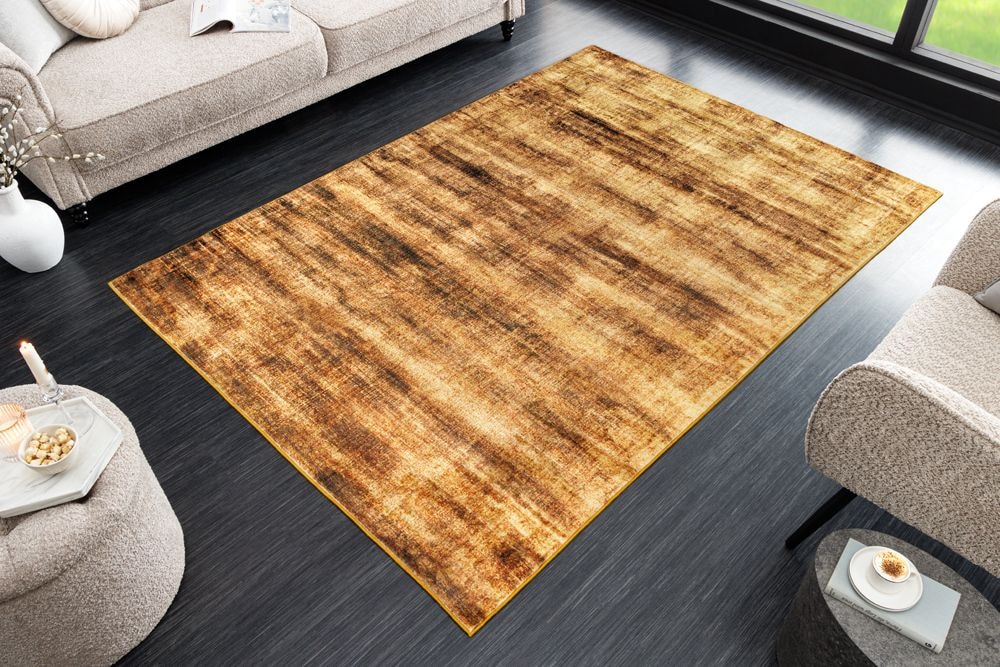 Moderner Teppich SOFT TOUCH 230x160cm senfgelb gold Kurzflor Indoor-Teppich