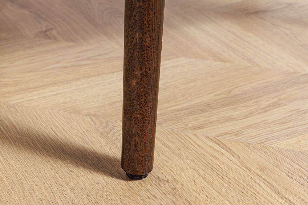 Design Stuhl VALHALLA WOOD braun Eiche smoke Walnuss Massivholz beige Strukturstoff
