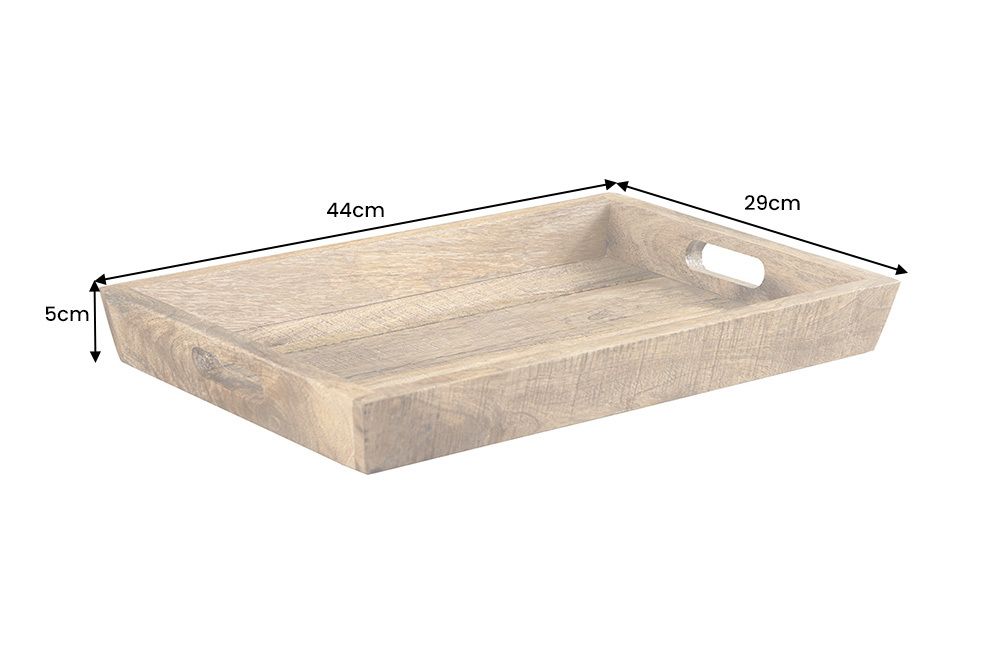 Massives Tablett MAKASSAR 45cm natur Mangoholz