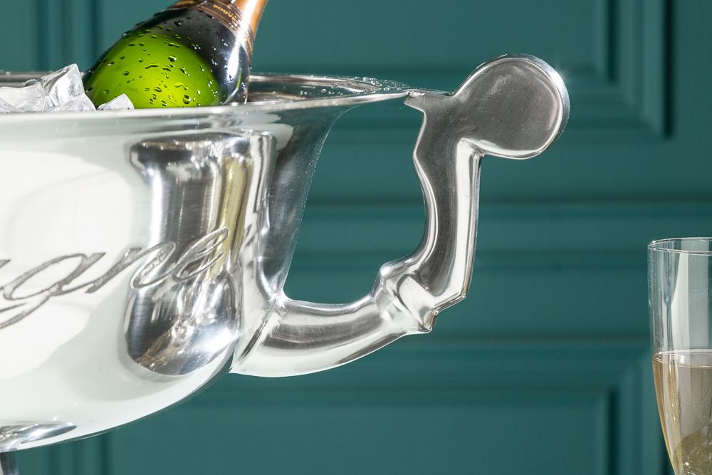 Exklusiver Sektkühler CHAMPAGNE 65cm silber poliert Flaschenkühler