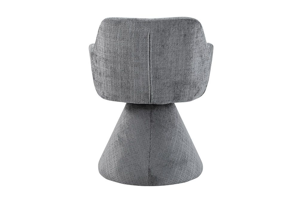 Drehbarer Stuhl AMBIENTO grau Bouclé 180° mit Auto-Return Polsterstuhl