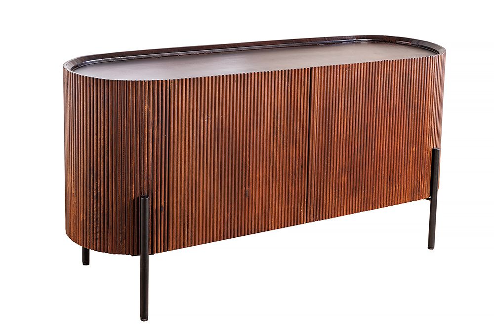Massivholz Sideboard GATSBY 150cm dunkelbraun Mango Retro Design