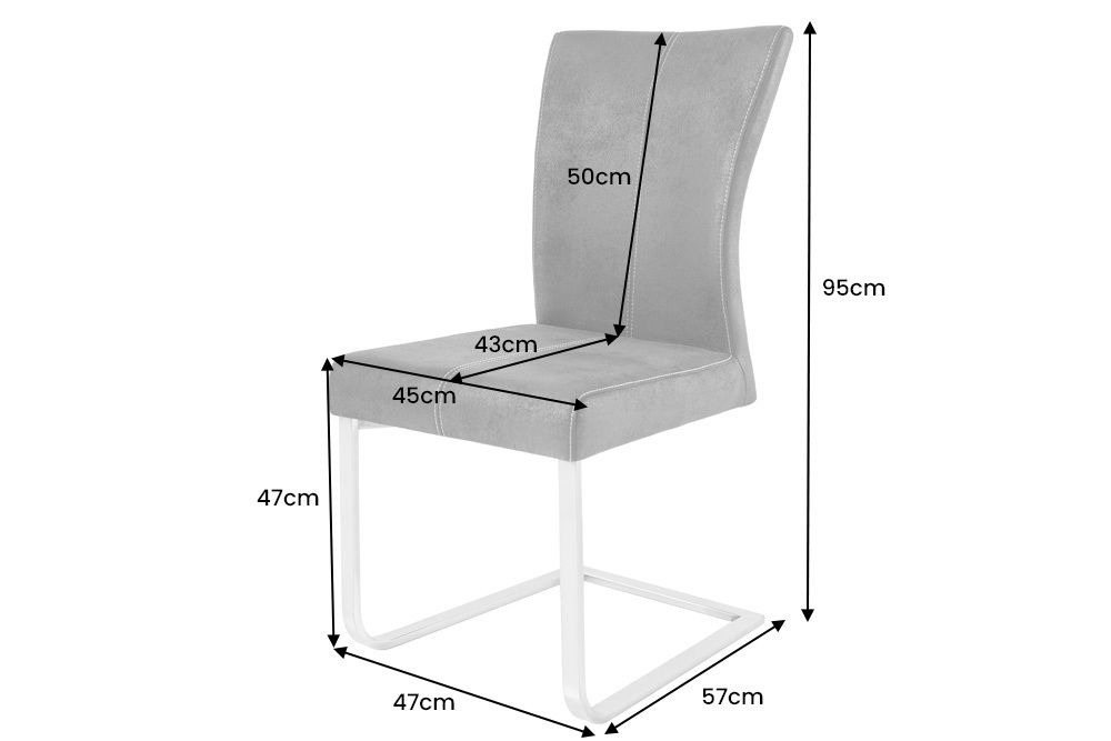 Freischwinger Stuhl SAMSON dark coffee Edelstahlrahmen mit Komfortgriff