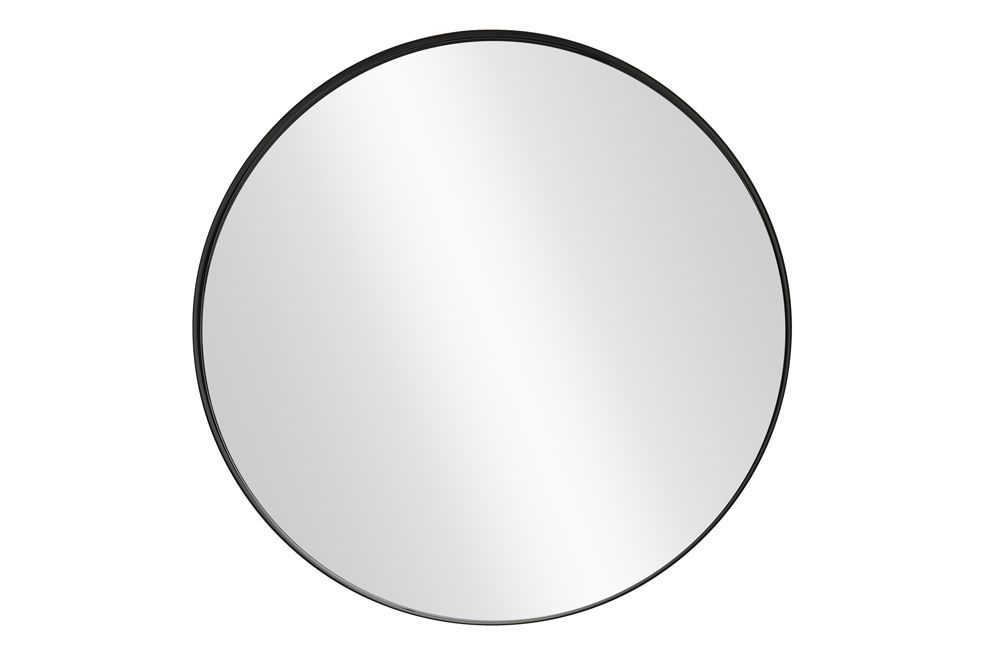 Runder Wandspiegel PORTRAIT 40cm schwarz mit Metallrahmen
