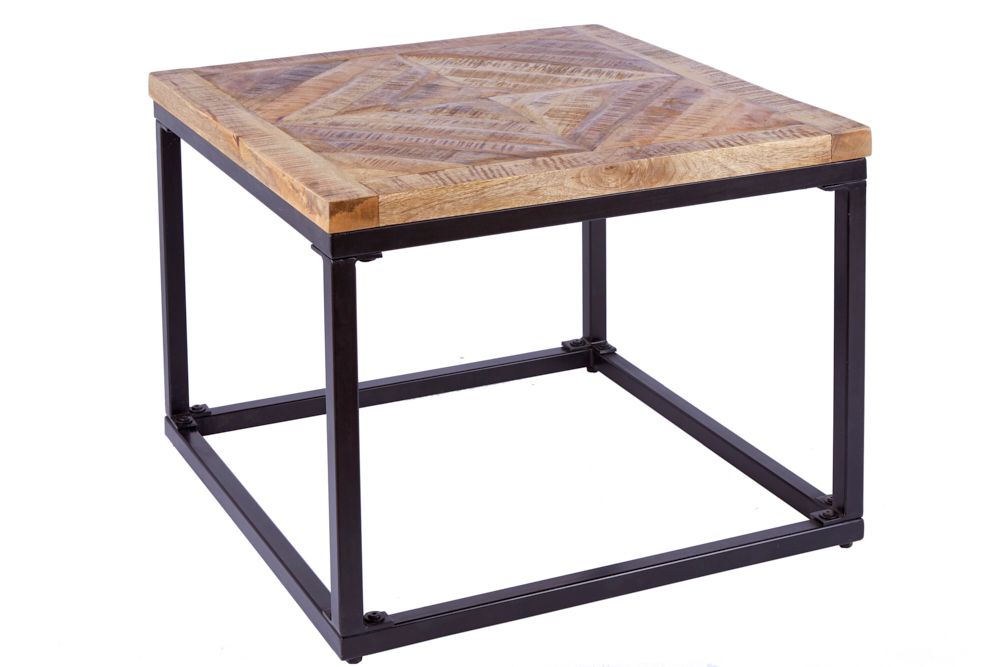 Massiver Beistelltisch INFINITY HOME 60cm Mangoholz Industrial Design