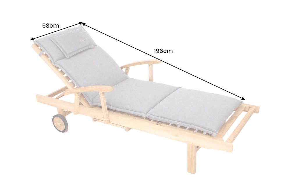 Outdoor Kissen ROG 58x196cm beige Polster-Auflage für Gartenliege
