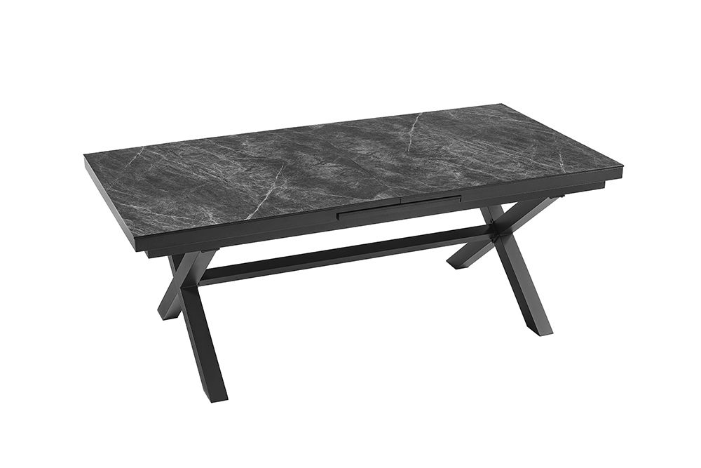 Ausziehbarer Outdoor Esstisch EMPIRE 200-250cm anthrazit Keramik Gartentisch