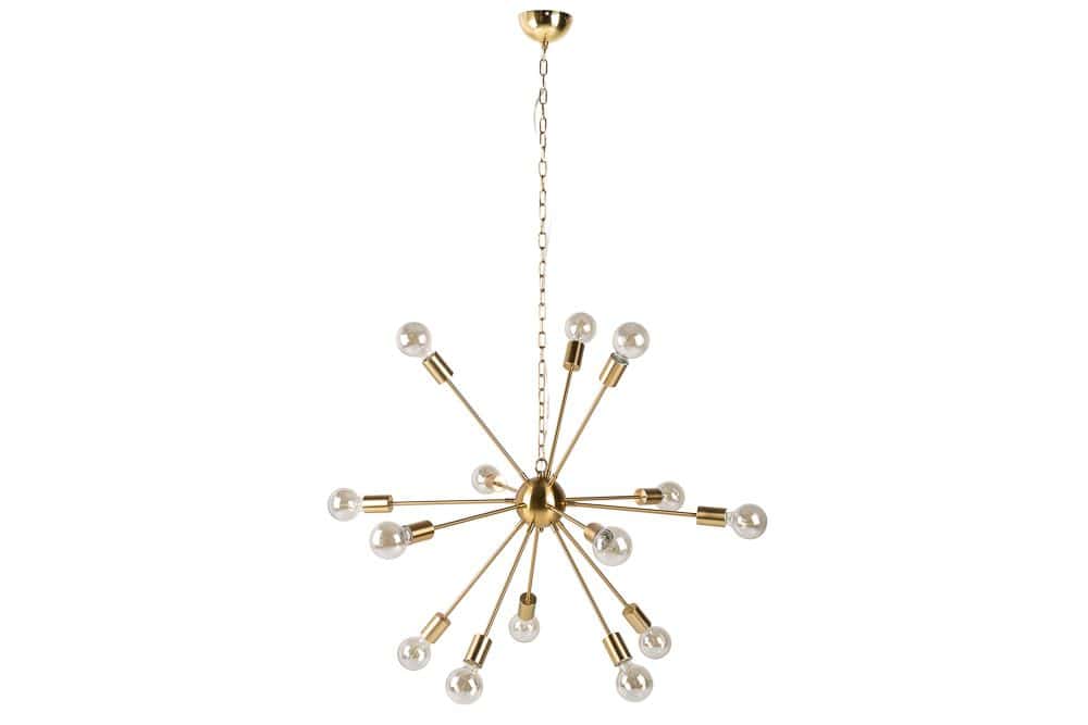 Elegante Hängelampe SPUTNIK 87cm gold mit 14 Leuchtarmen
