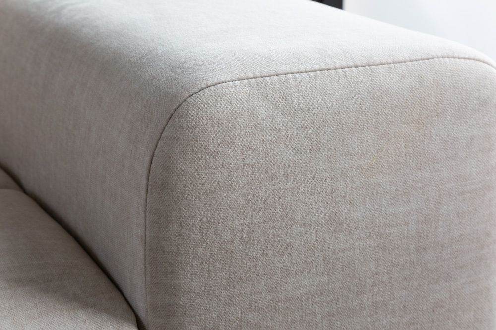 Big Sofa ELEGANCIA 285cm champagner beige Vogue Velours Samt inkl. Kissen Federkern