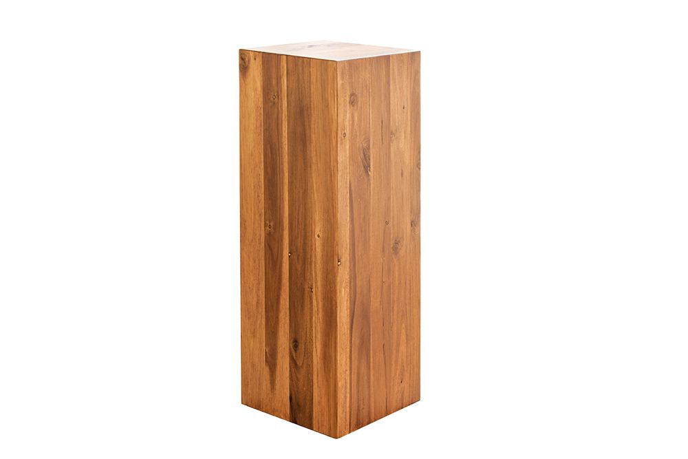 Massivholz Dekosäule COLUMNA 75cm braun Akazie Beistelltisch