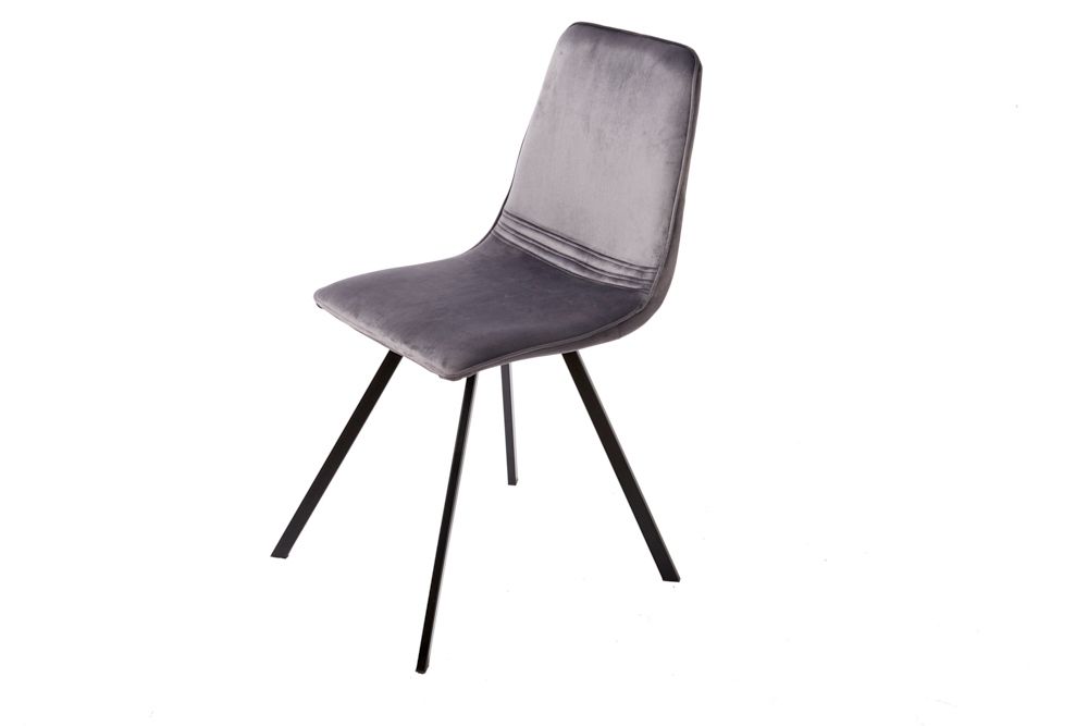 Retro Stuhl AMSTERDAM CHAIR dunkelgrau Samt Designklassiker