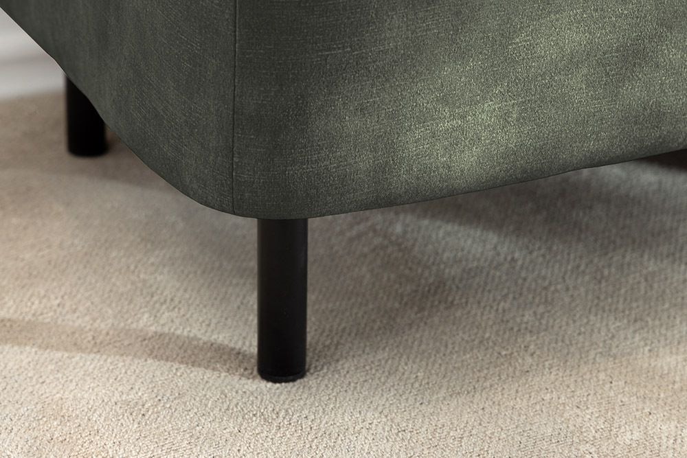 Extravagante Polsterbank EN VOGUE 120cm grün Samt mit Stauraum schwarze Metallbeine
