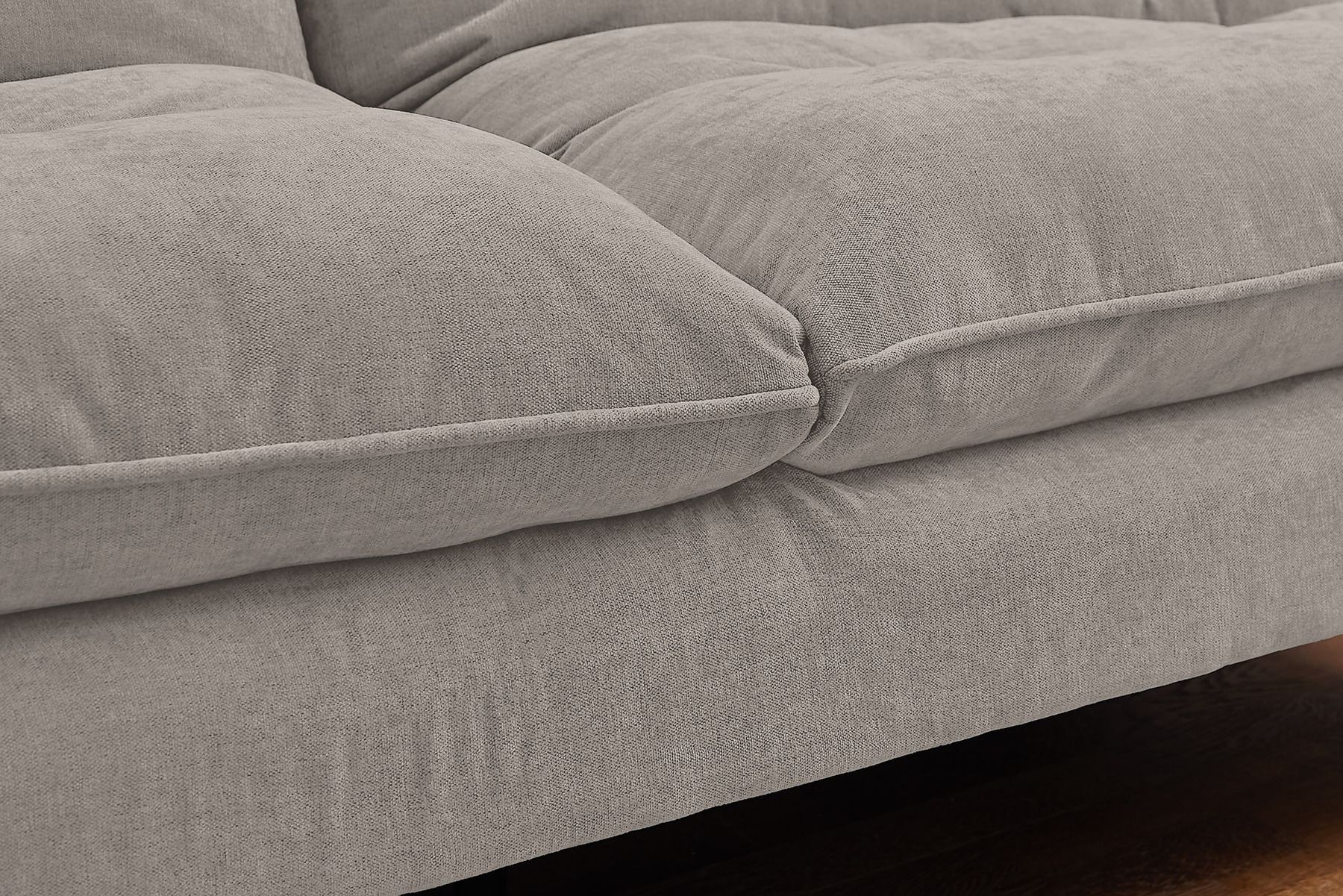 Modernes Schlafsofa COCOONING 190cm beige Chenillestoff 3-Sitzer Couch