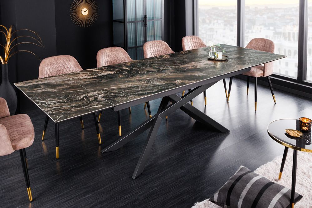 Ausziehbarer Esstisch EUPHORIA 180-220-260cm taupe Keramik made in Italy