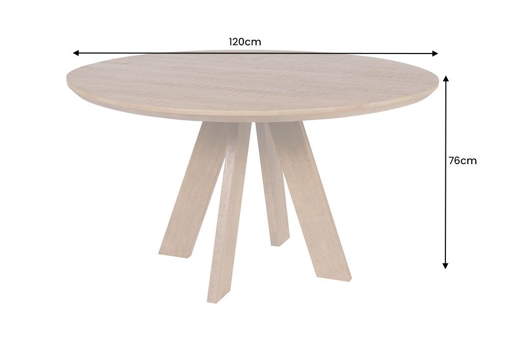 Runder Esstisch ART WOOD 120cm braun massiv Mangoholz