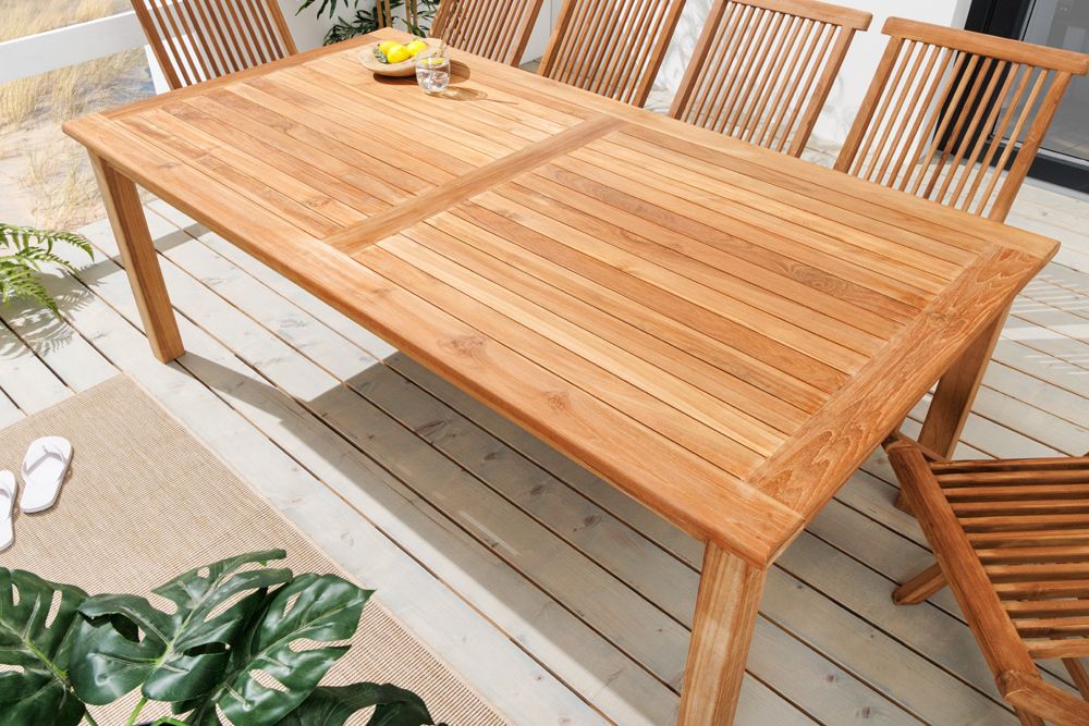 Massiver Gartentisch EMPIRE TEAK 180cm natur Teakholz