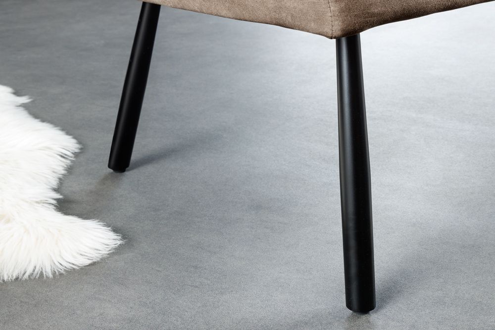 Moderne Sitzbank BIG GEORGE 160cm taupe Flachgewebe Taschenfederkern schwarz