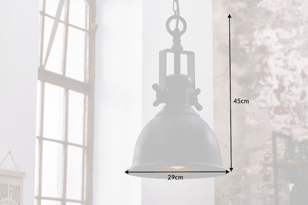Design Hängelampe INDUSTRIAL 45cm schwarz bronze Industrial Stil
