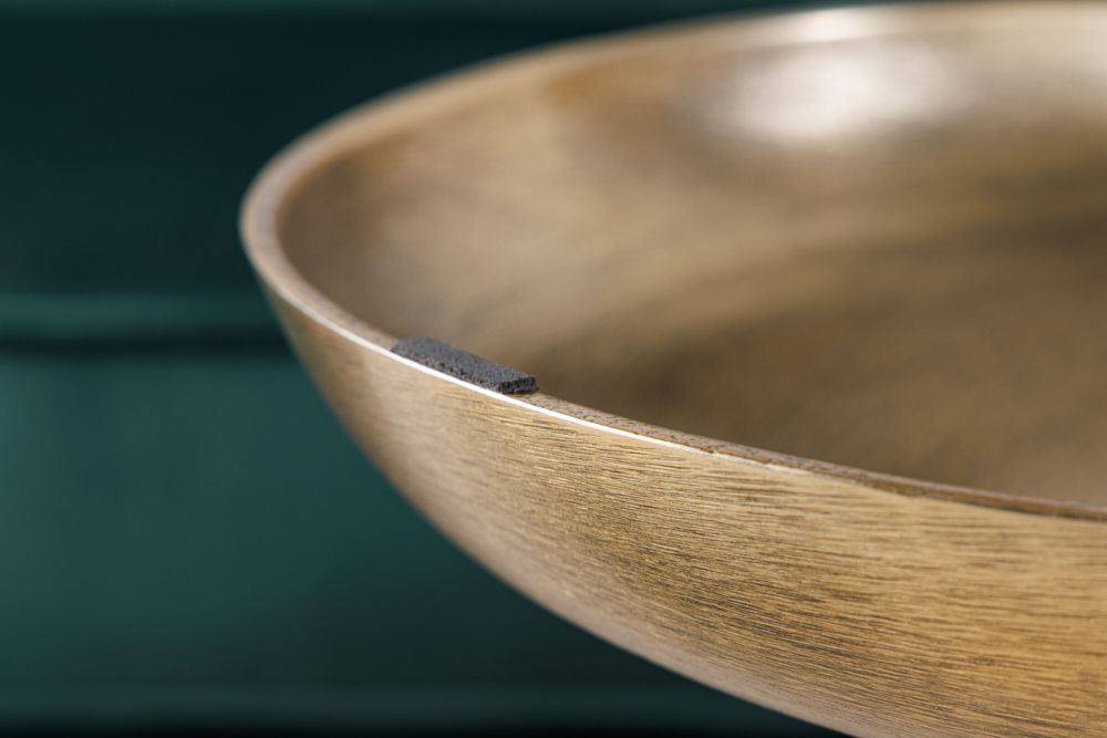 Handgearbeiteter Beistelltisch ELEMENTS 55cm gold grün Marmor rund