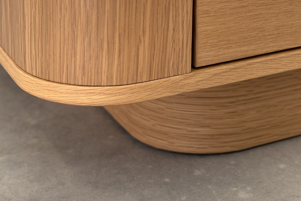 Nordischer Couchtisch VALHALLA WOOD 100cm natur Eichenholz mit Schublade