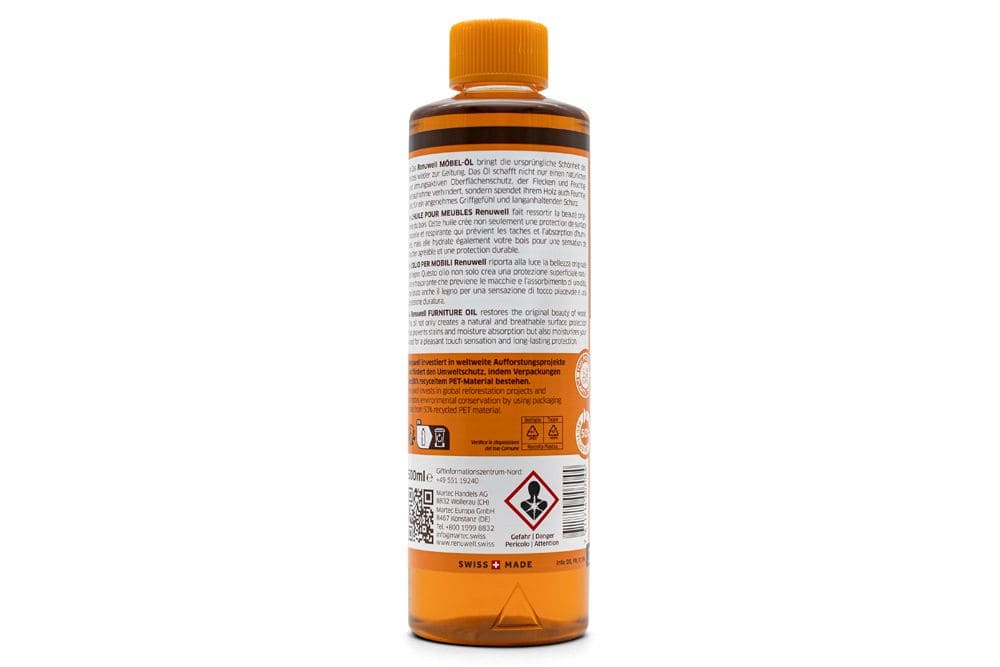Renuwell MÖBEL ÖL 500ml Pflegemittel für Tische Schränke Stühle Holzpflege