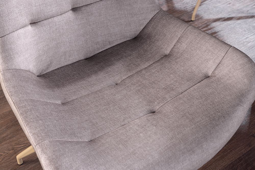 Design Stuhl DIVANI taupe Samt beiges Metallgestell