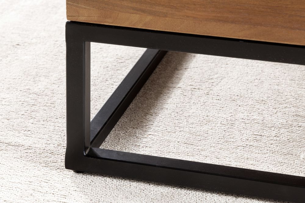 Höhenverstellbarer Couchtisch MAKASSAR FUNCTION 110cm braun Mangoholz honey finish