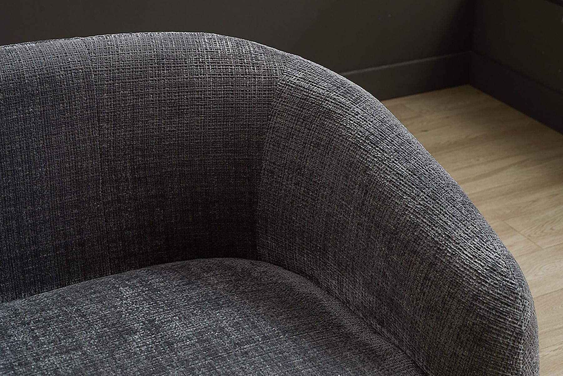 Design Sofa VOGUE 200cm grau Chenille Cremona 3-Sitzer Couch mit Nosagfederung