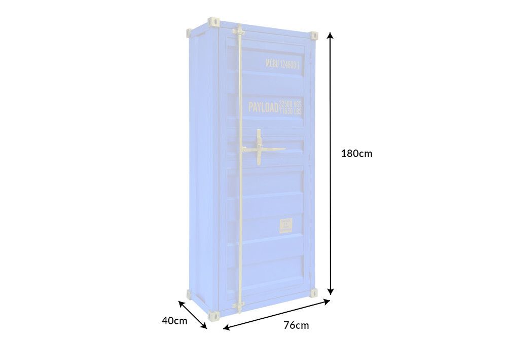 Design Barschrank Container GLOBETROTTER 180cm blau Weinregal Upcycling