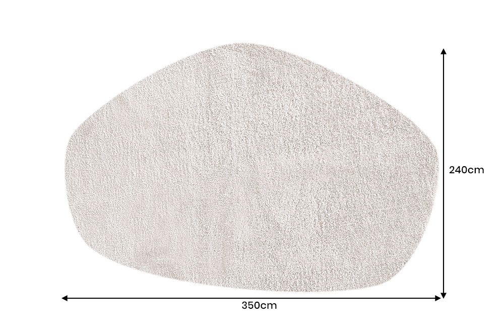 Design Teppich ORGANIC 350x240cm taupe Hochflor Indoor-Teppich organische Form