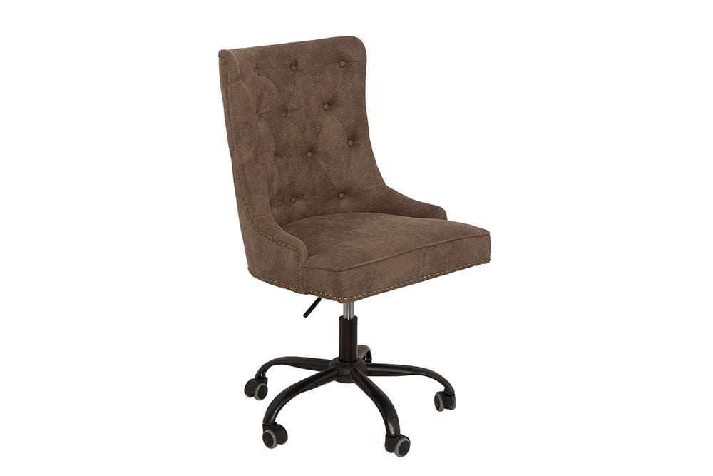 Höhenverstellbarer Bürostuhl VICTORIAN vintage taupe mit Armlehne