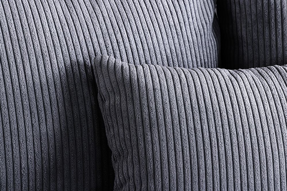 Modernes XXL Sofa ELEGANCIA 285cm anthrazit Cord inklusive Kissen Bigsofa