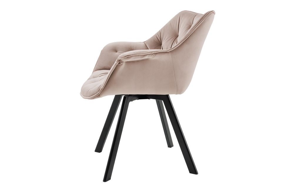 Drehbarer Stuhl THE DUTCH COMFORT greige Samt mit Armlehnen Modern Design