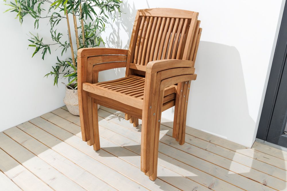 Massiver Gartenstuhl EMPIRE TEAK natur Teakholz stapelbar