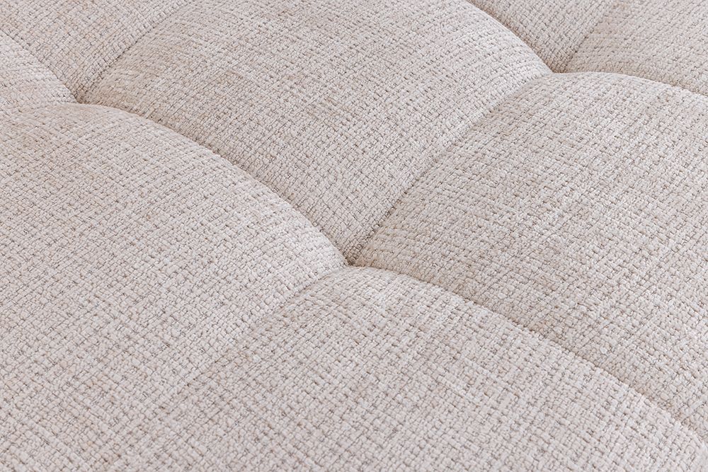 Modernes Ecksofa KENT 220cm champagner beige Chenille Cremona Federkern Wohnlandschaft mit Hocker