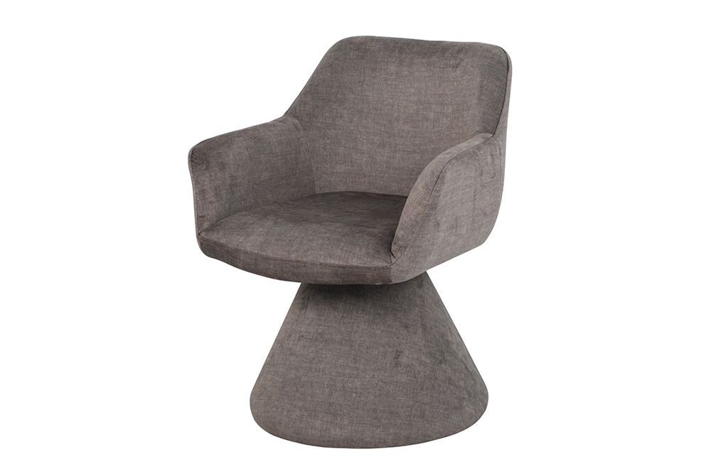 Drehbarer Stuhl AMBIENTO grau Vogue Velours Samt 180° mit Auto-Return Polsterstuhl