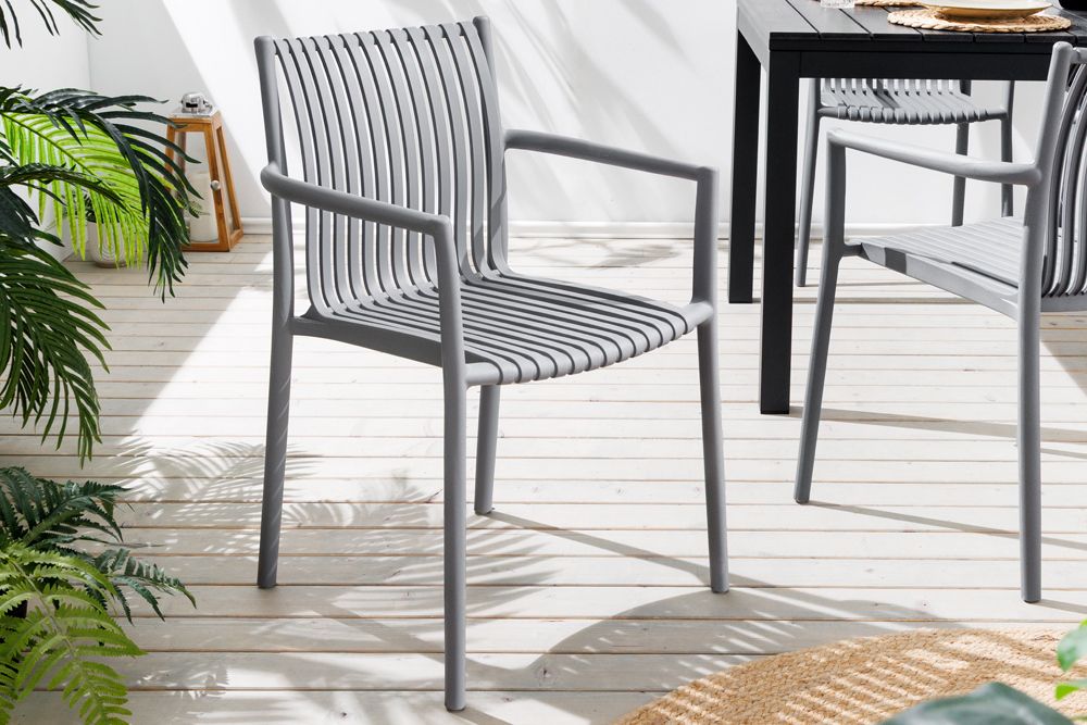 In- und Outdoor Stuhl STUDIO ITALIA anthrazit stapelbar wetterfest Gartenstuhl