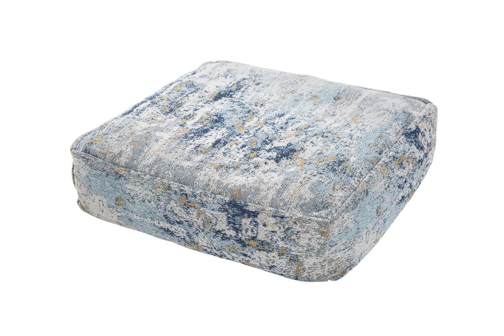 Design Bodenkissen XL ABSTRAKT 70cm blau beige abstraktes Muster Sitzpouf