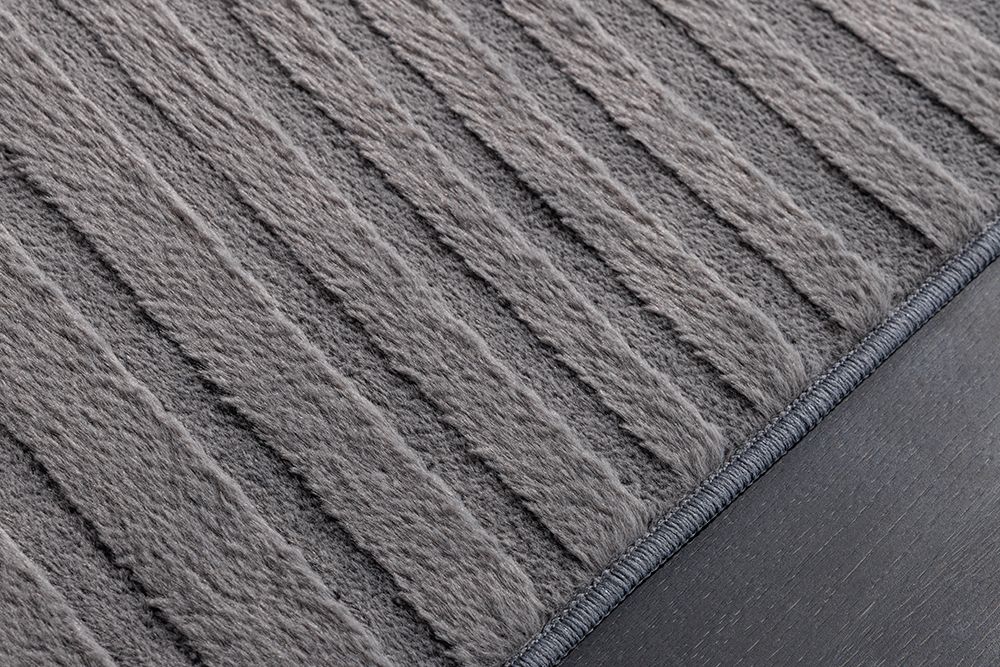 3D strukturierter Teppich WAVE 200x80cm anthrazit Kurzflor Indoor Teppichläufer