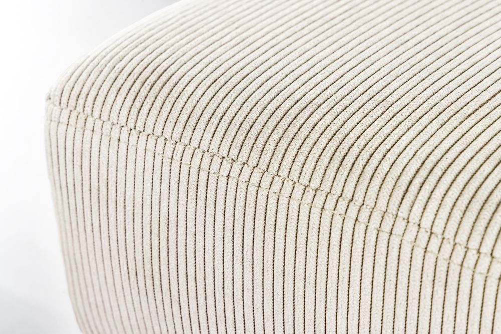 Design Sitzbank BOUTIQUE 100cm beige Cord schwarze Metallbeine Polsterbank