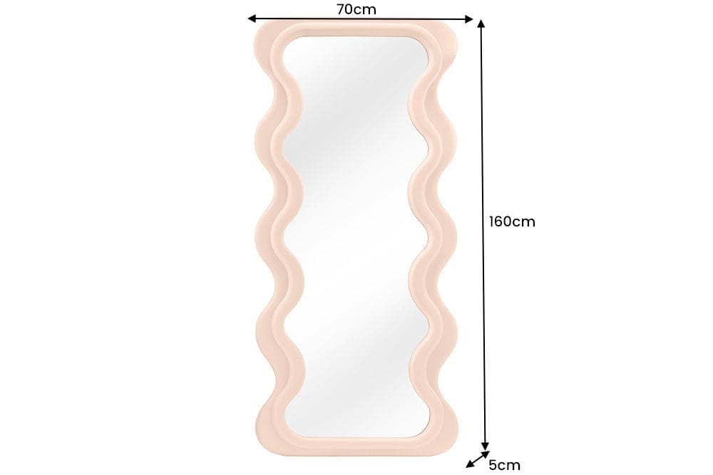 Design Wandspiegel CURVY 160cm apricot Pastell Spiegel