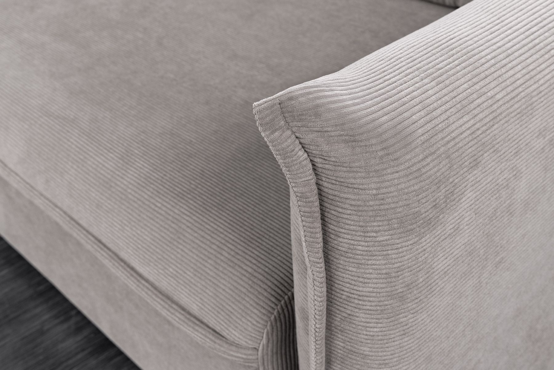 XXL Sofa mit Schlaffunktion APARTMENT grau Cord inkl. Bettkasten und Kissen