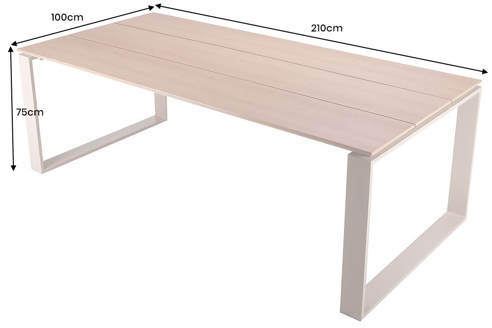 Moderner Gartentisch FLOATING 210cm greige Aluminium wetterfest Outdoor Esstisch