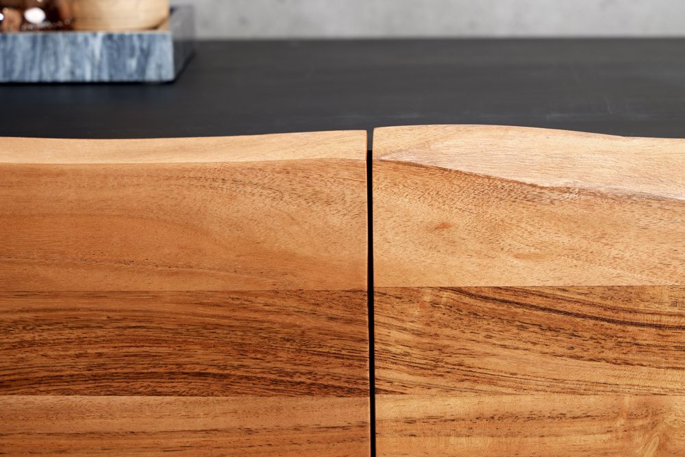 Industrial Design Sideboard ORGANIC ARTWORK 180cm Akazie Massivholz Eisengestell