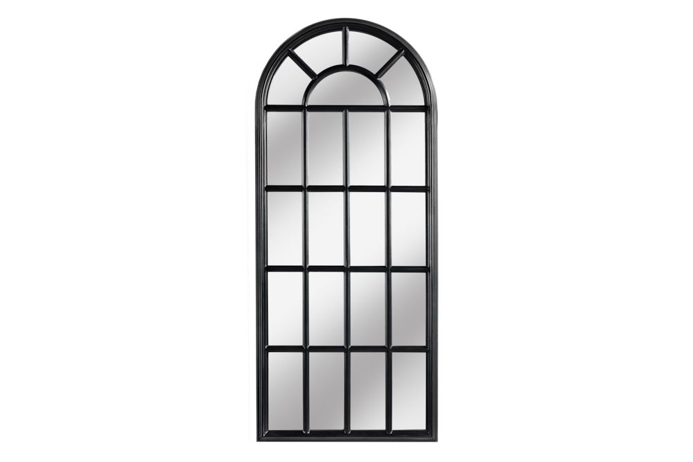 Design Wandspiegel CASTILLO 140cm schwarz Landhausstil Fenster