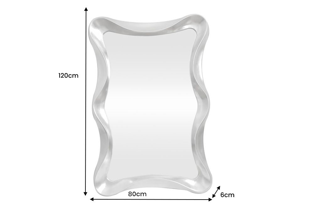 Moderner Wandspiegel ALICE 120cm silber variabel aufhängbar